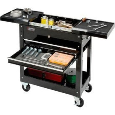 GLOBAL EQUIPMENT Tool Cart With Sliding Top, 2 Drawer, Black, 27 in W TC310